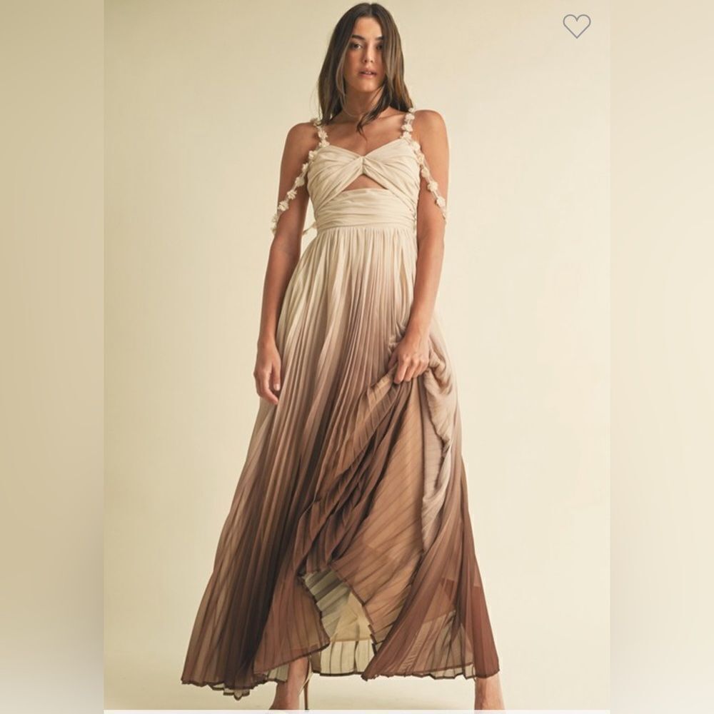 927. OMBRÉ PLEATED MAXI DRESS